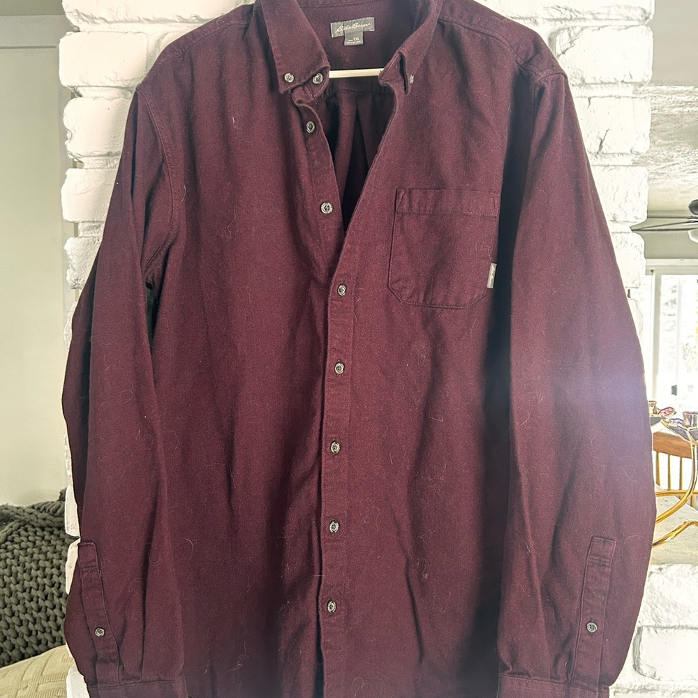 Eddie Bauer Maroon Classic Fit Shirt